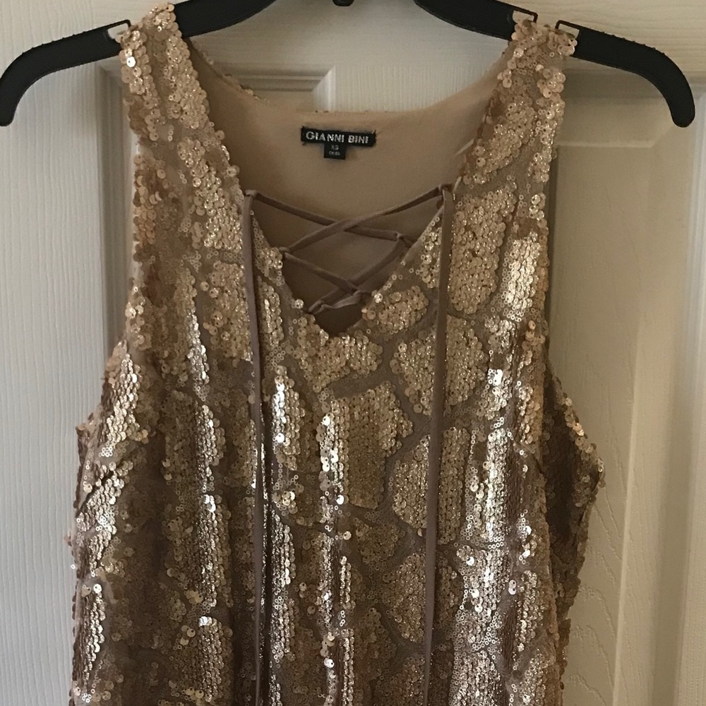 Gianni Bini Gold Sequin Party Dress